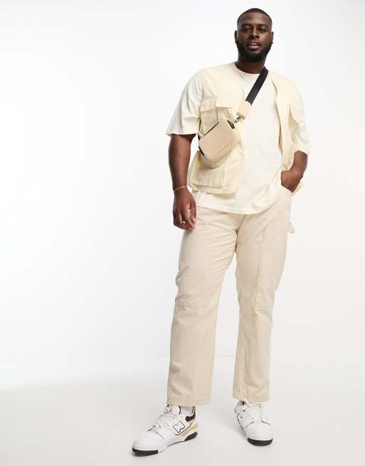 Another Influence Plus carpenter straight leg pants in stone