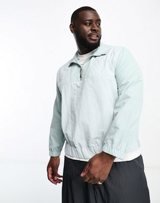 Another Influence Plus nylon windbreaker jacket in blue - ASOS Price Checker