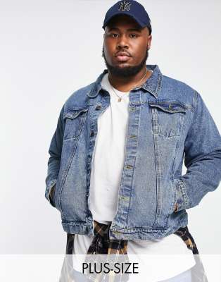 Another Influence Plus denim jacket in blue - ASOS Price Checker