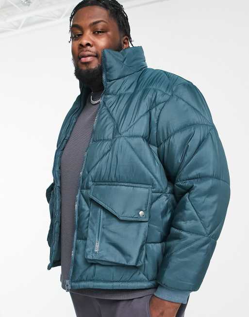 Diamond quilted store oversized hooded parka