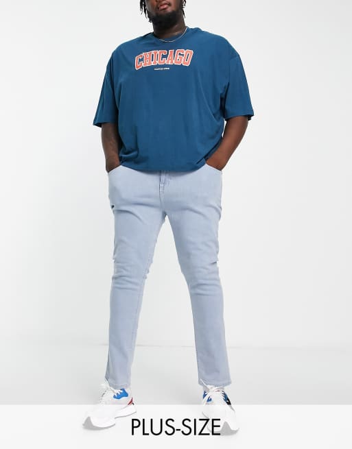 Another Influence Plus – Jeans mit engem Schnitt in Hellblau