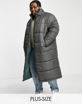 Another Influence Plus longline puffer in charcoal - ASOS Price Checker