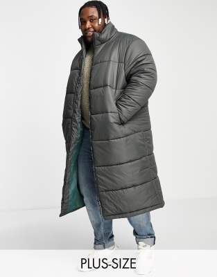 Another Influence Plus longline puffer in charcoal - ASOS Price Checker