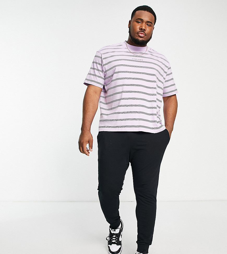 Another Influence Plus oversized stripe t-shirt in purple