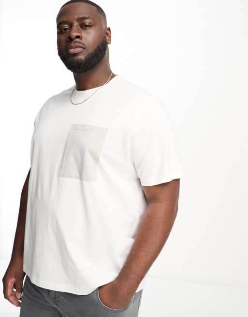 Another Influence Plus regular fit colour block t-shirt in white