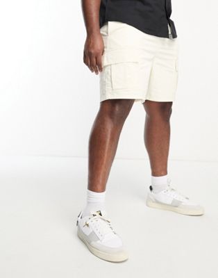 Another Influence Plus Twill Cargo Shorts In Off White