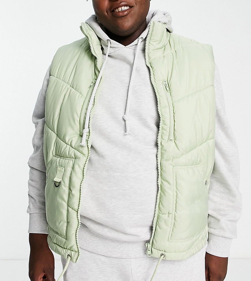 Another Influence Plus utility gilet in green