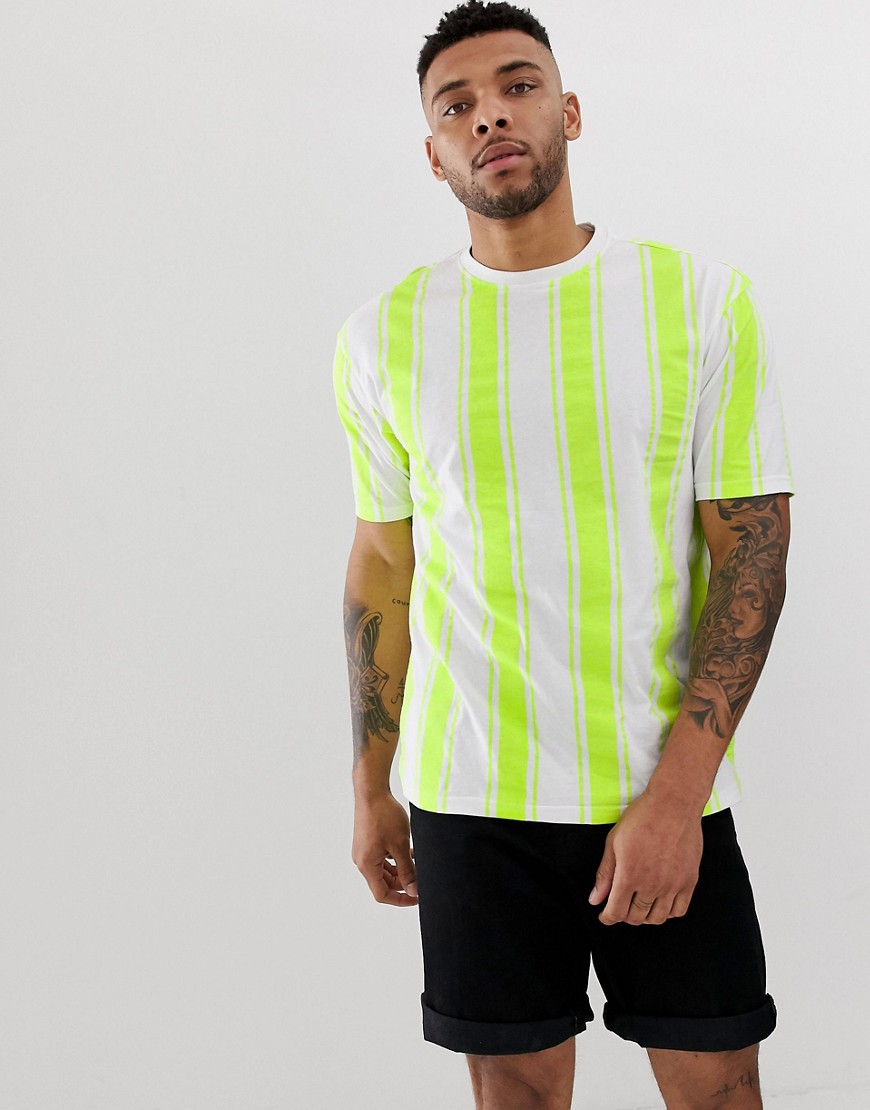 Another Influence – Randig skjorta i oversize-modell-Grön