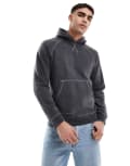[Another Influence] Another Influence Regan contrast seam hoodie in acid wash black Chest 42 Washed black