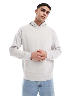 Regan - Kapuzenpullover in grauer Acid-Waschung mit Kontrastnaht Grau 106 CM