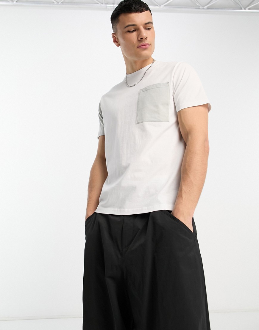 regular fit color block t-shirt in white