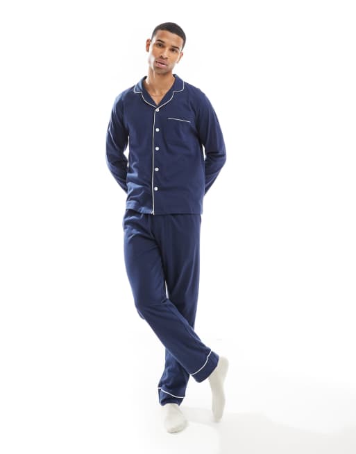 Another Influence relaxed pajama set in navy