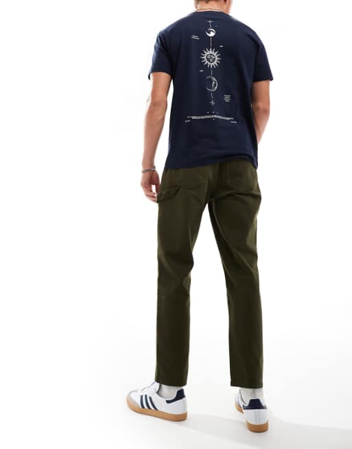 Another Influence relaxed straight leg carpenter pants in dark green