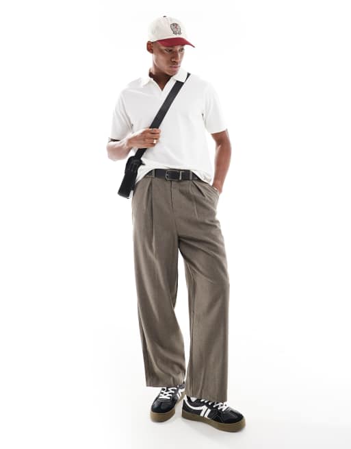 Another Influence ribbed collar polo shirt in coconut milk