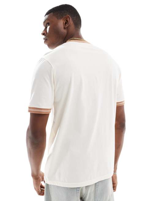 Another Influence – Ringer-T-Shirt in Wollweiß mit Print, 4 von 4
