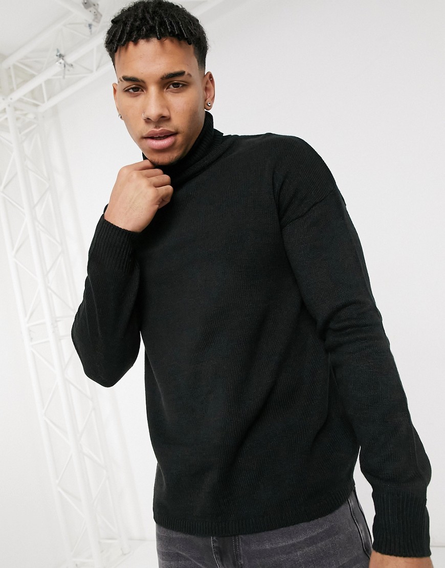 Another Influence roll neck jumper in black
