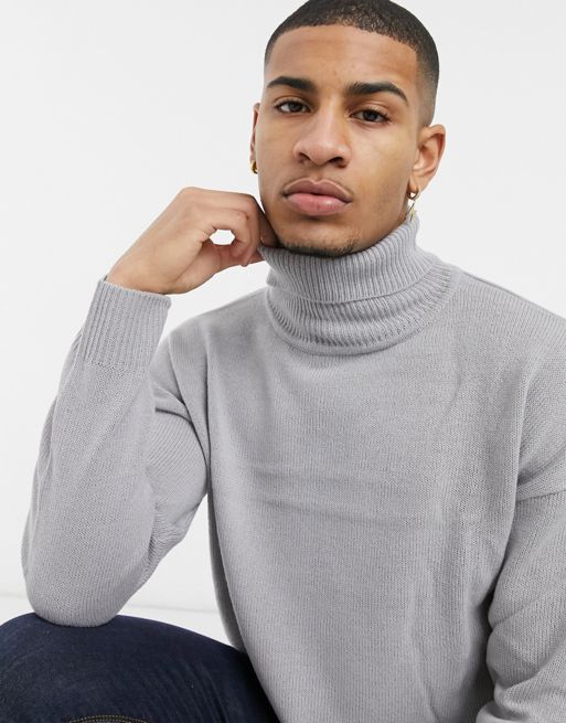 Another Influence roll neck jumper in light grey | ASOS