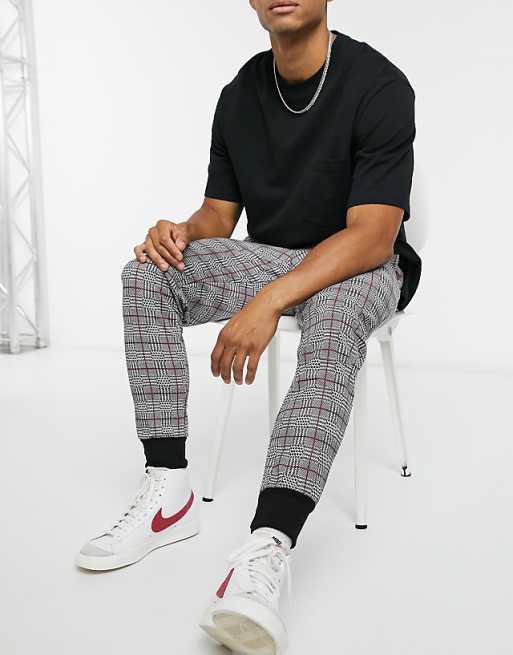 Another Influence set tapered draw string sweatpants in prince of wales plaid | ASOS