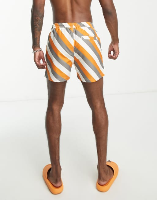 Another Influence - Short de bain rayé - Blanc, 2 de 4