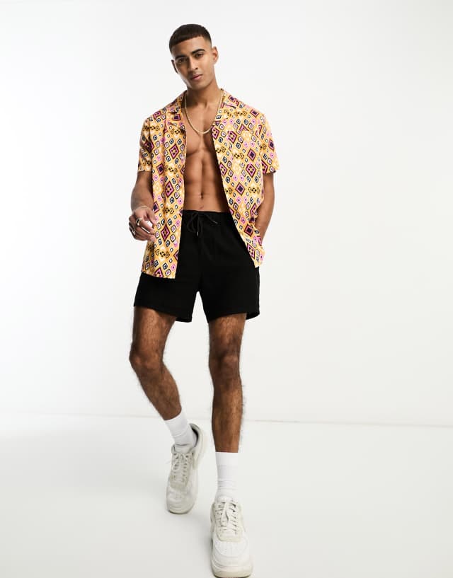 Another Influence short sleeve printed shirt in orange