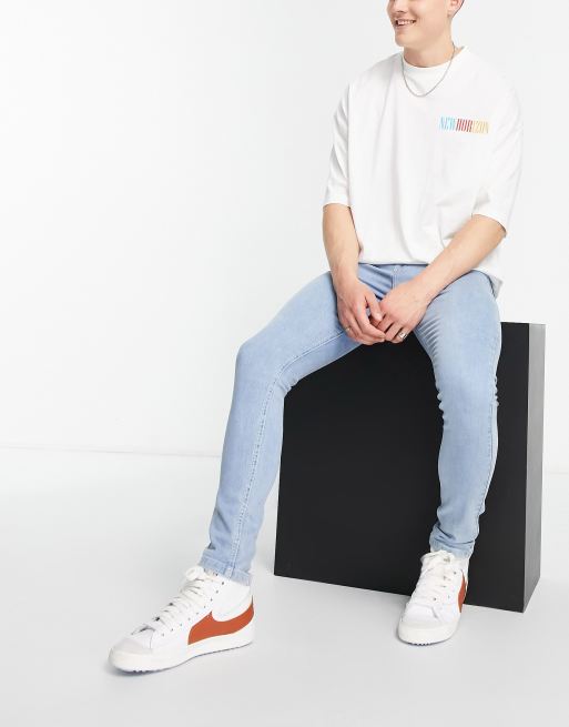 Another Influence - Skinny-fit jeans in lichtblauw