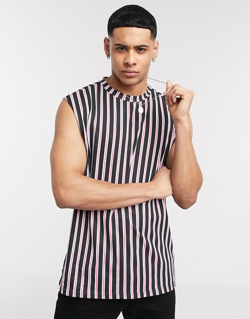 Another Influence sleeveless t-shirt vest in stripe