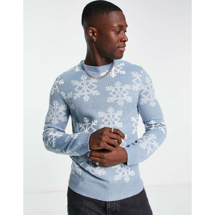 Light blue christmas sweater sale