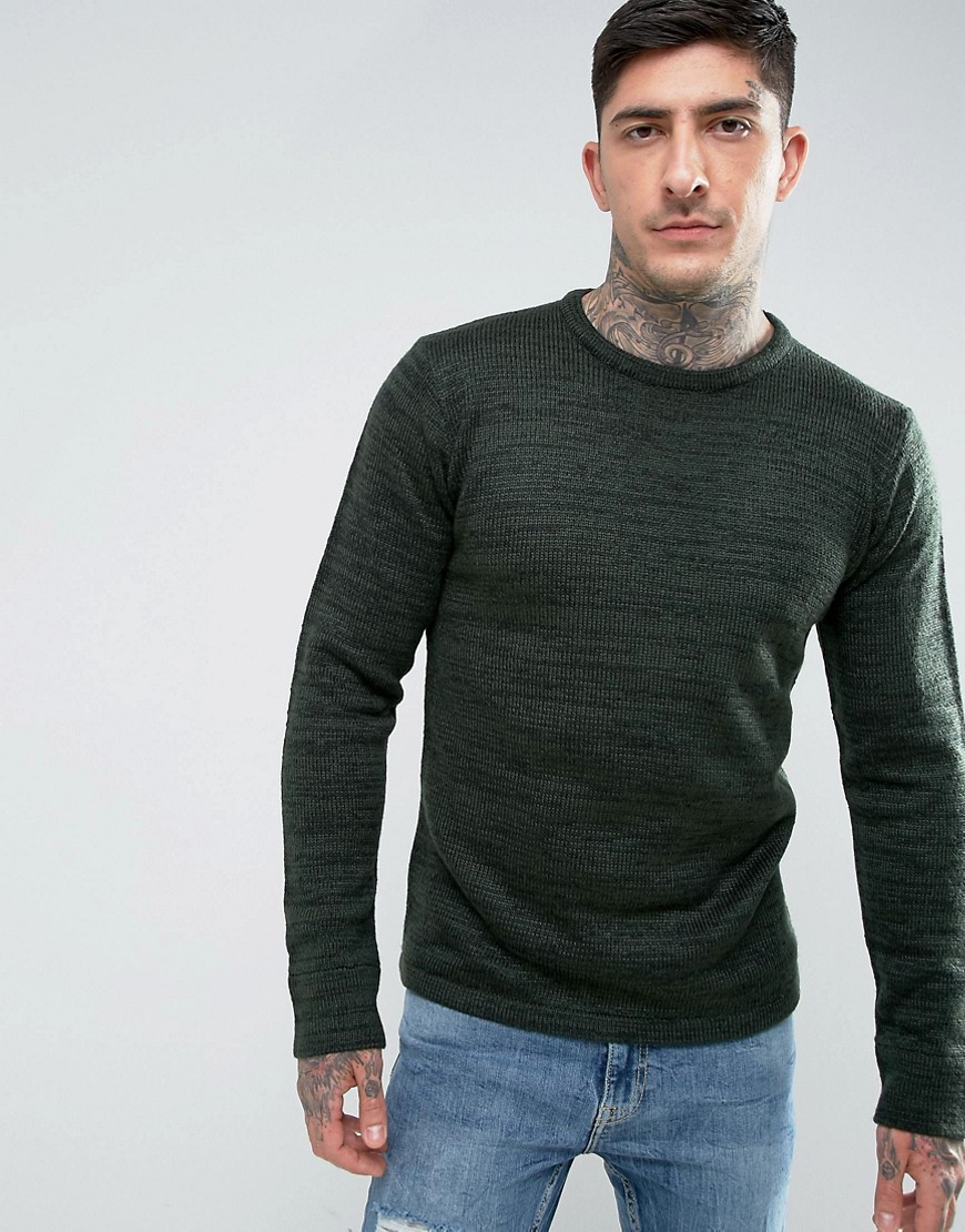 Another Influence – Stickad tröja i slouchy fit-Grön