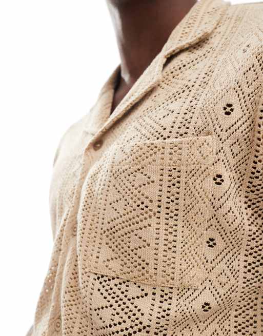 Another Influence - Strikket og beige strandskjorte - Del af sæt
