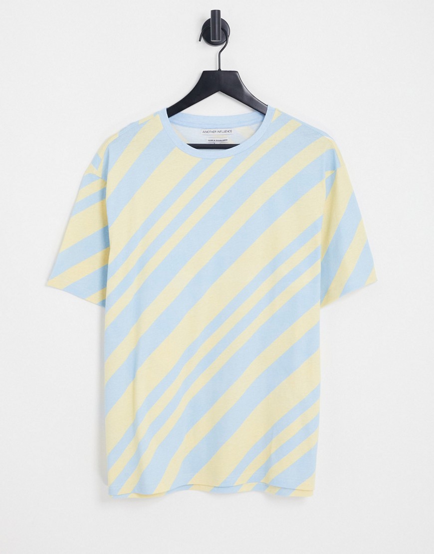 Another Influence stripe t-shirt in blue