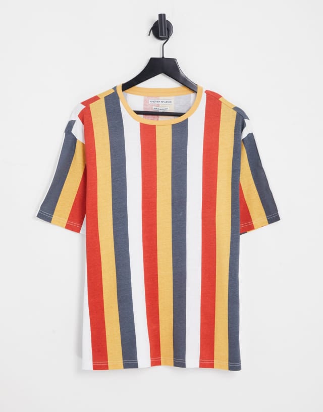 Another Influence stripe t-shirt in multi