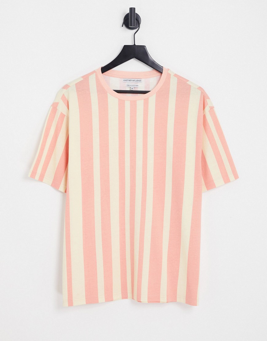 Another Influence stripe t-shirt in pink