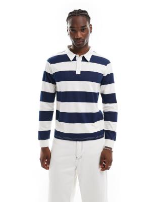 Another Influence Another Influence striped rugby long sleeve t-shirt in blue-Multi