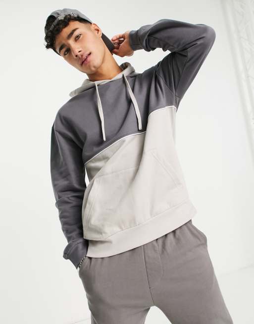 Another Influence Sweat à capuche d'ensemble effet color block Gris