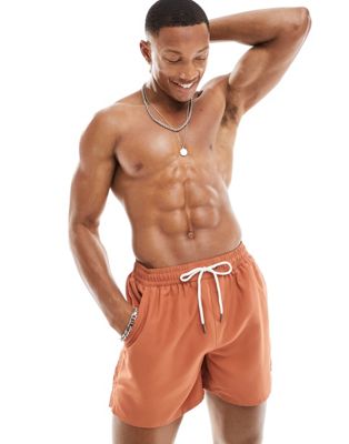 Another Influence Swim Shorts In Tan-brown In Auburn
