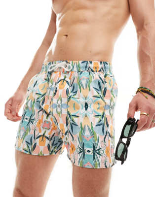 Another Influence Swim Shorts In Pastel Fruit Print - Part Of A Set-multi