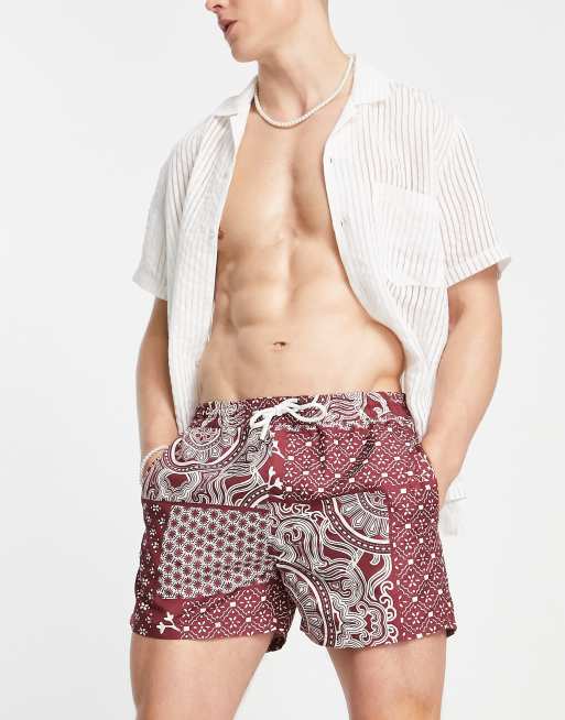 Red bandana swim on sale trunks