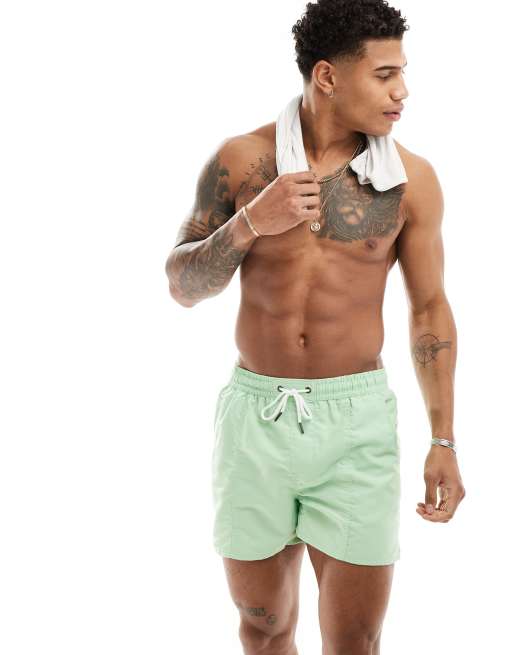 Another Influence swim shorts in sage green