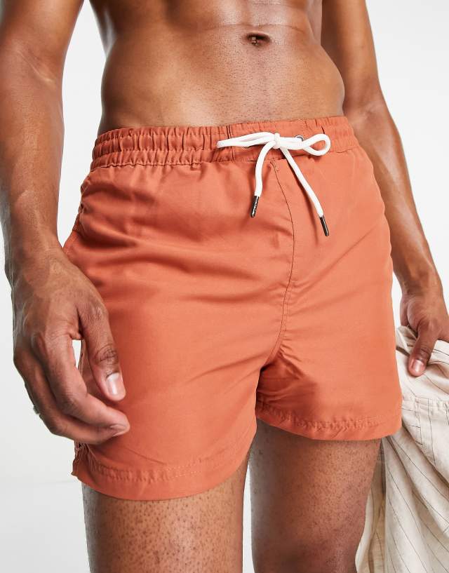 Another Influence swim shorts in tan