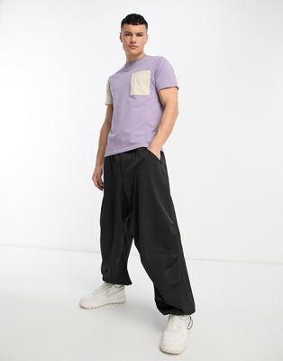 Another Influence regular fit colour block t-shirt in purple - ASOS Price Checker
