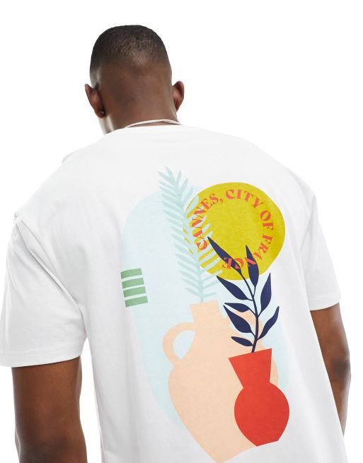 Another Influence - T-shirt coupe carrée à imprimé Cannes - Blanc