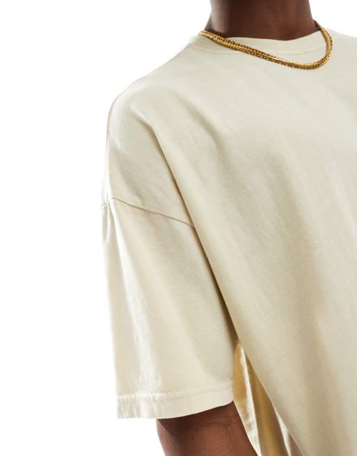Another Influence - T-shirt oversize color cuoio lavaggio acido, 3 di 4