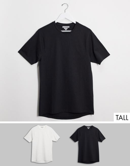 Another Influence Tall 2 pack muscle fit curved hem T-shirt | ASOS