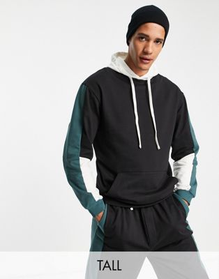 Another Influence Tall co-ord colour drop shoulder hoodie in stone
