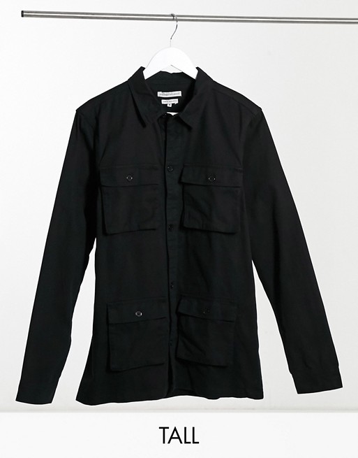 Another Influence Tall co-ord utility over shirt in black