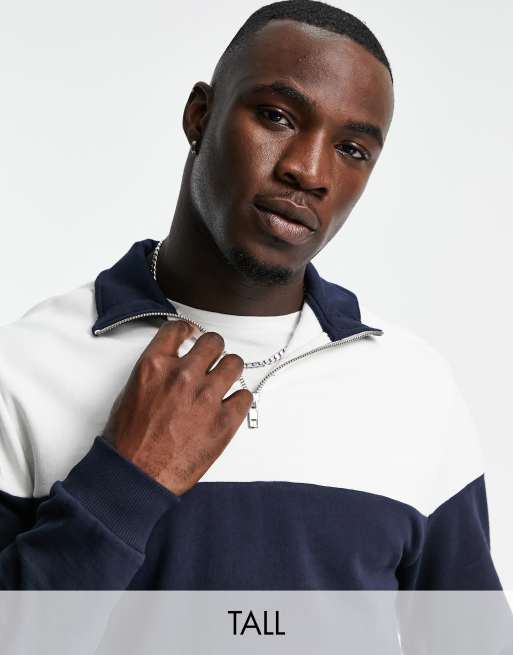 Colour block half zip sweatshirt store
