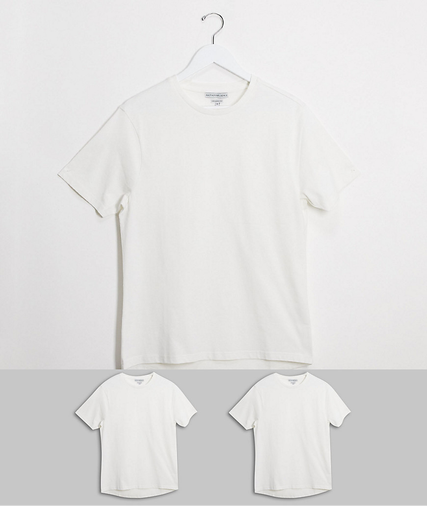 Another Influence Tall - Confezione da 2 T-shirt attillate con fondo arrotondato-Bianco