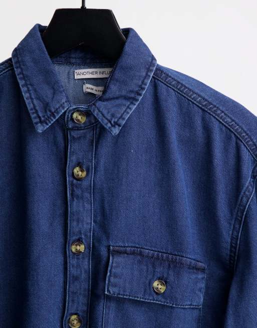 Another Influence Tall long sleeve pocket denim shirt, 2 of 4