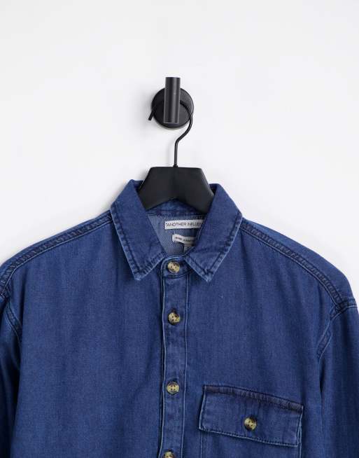 Another Influence Tall long sleeve pocket denim shirt, 4 of 4