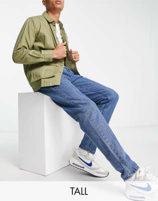 Another Influence Another Influence Tall loose fit straight jeans in washed blue